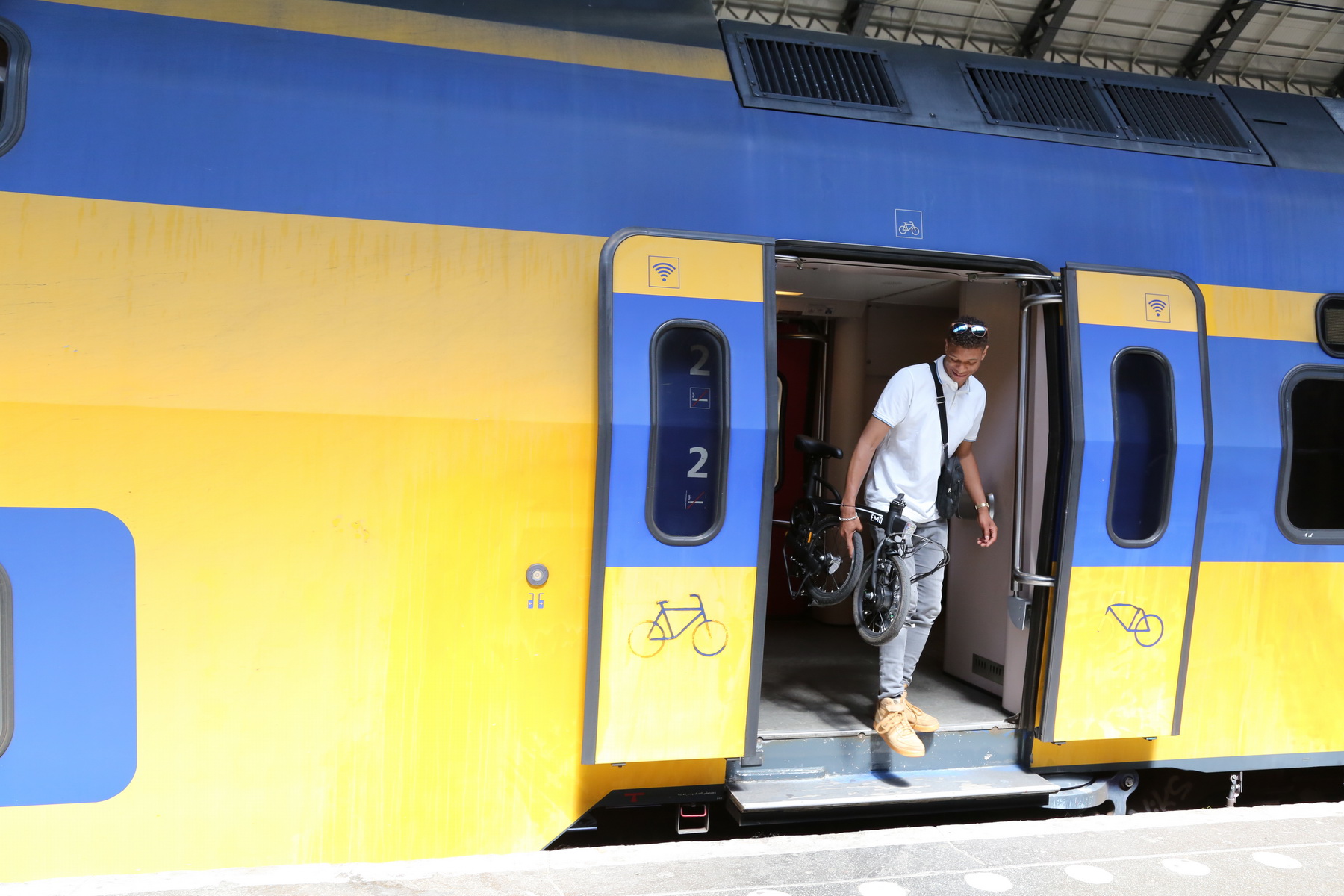 elektrische vouwfiets trein